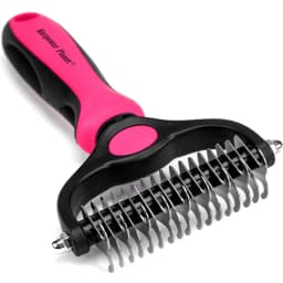 Dual Sided Undercoat Rake Dog & Cat Deshedding Tool, Pink