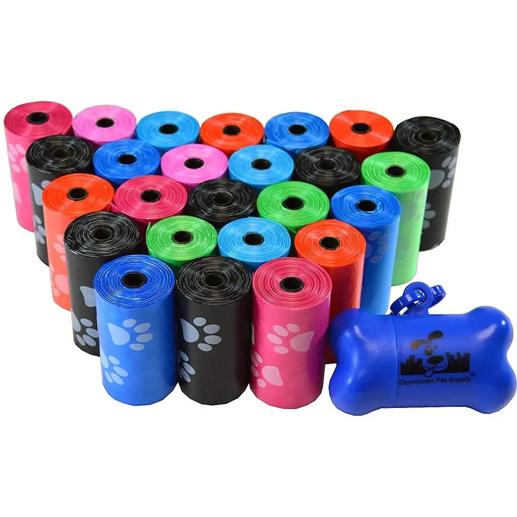 Downtown Pet Supply Dog Poop Bags & Dispenser, Rainbow, 500 bags
