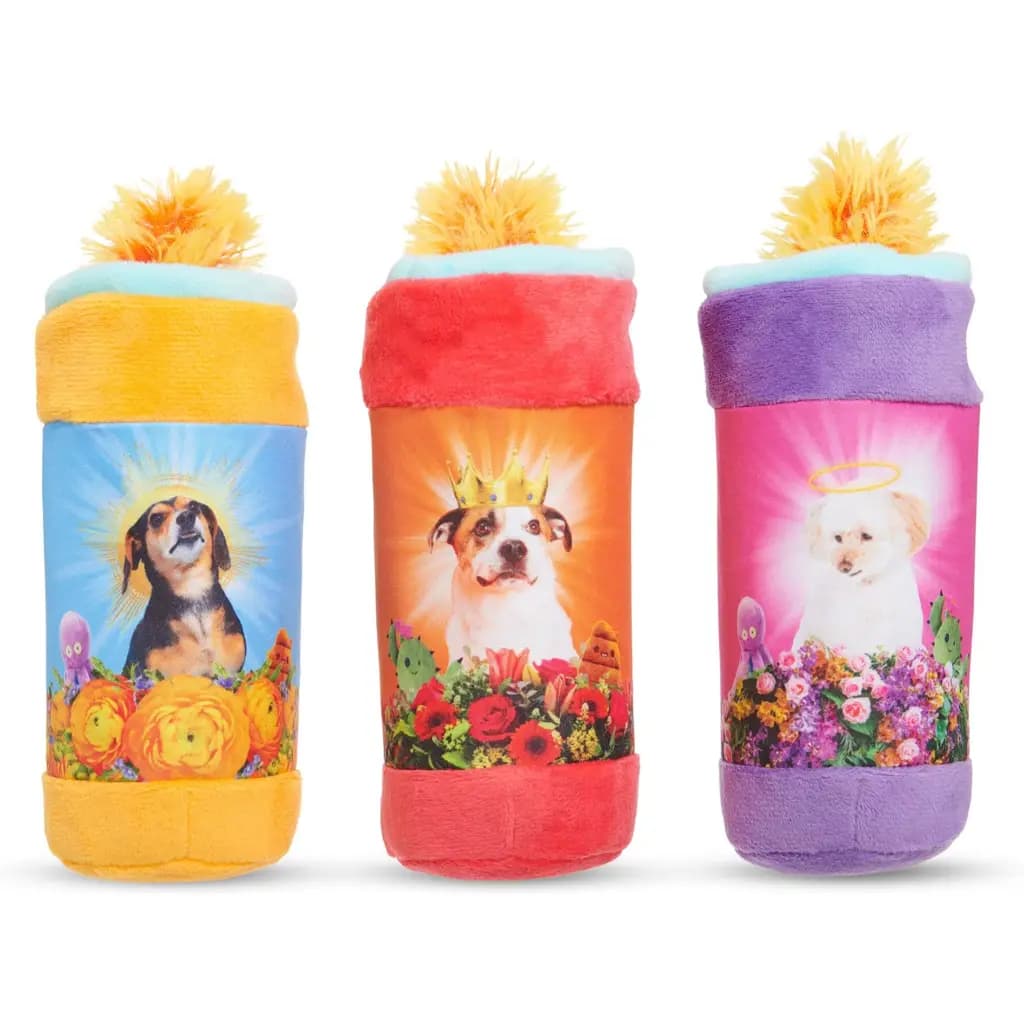 Player Candles Multi-Part Squeaky Plush Dog Toy, Medium/Large