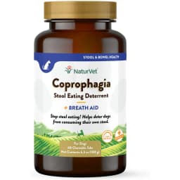NaturVet Coprophagia Plus Breath Aid Tablets Coprophagia Supplement for Dogs, 60 count