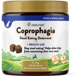 NaturVet Coprophagia Plus Breath Aid Soft Chews Coprophagia Supplement for Dogs, 130 count