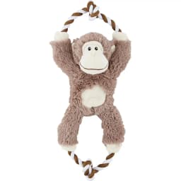 Frisco Monkey Plush with Rope Squeaky Dog Toy, Medium/Large