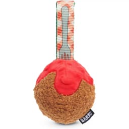 A Squeaky Meat-a-Ball Beef Scented Rip & Reveal Squeaky Tough Dog Chew Toy