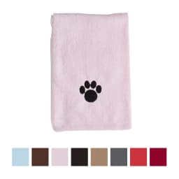 Embroidered Paw Print Microfiber Bath Towel, Pink