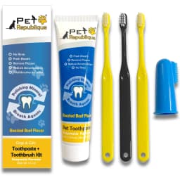 Enzymatic Toothpaste Kit with Handle Toothbrushes Beef Flavor for Dogs & Cats, 3.5-fl oz