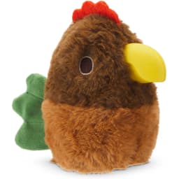 Fowl Play 2-in-1 Plush Exterior with Hard Core Tough Treat Dispensing Dog Chew Toy, Brown