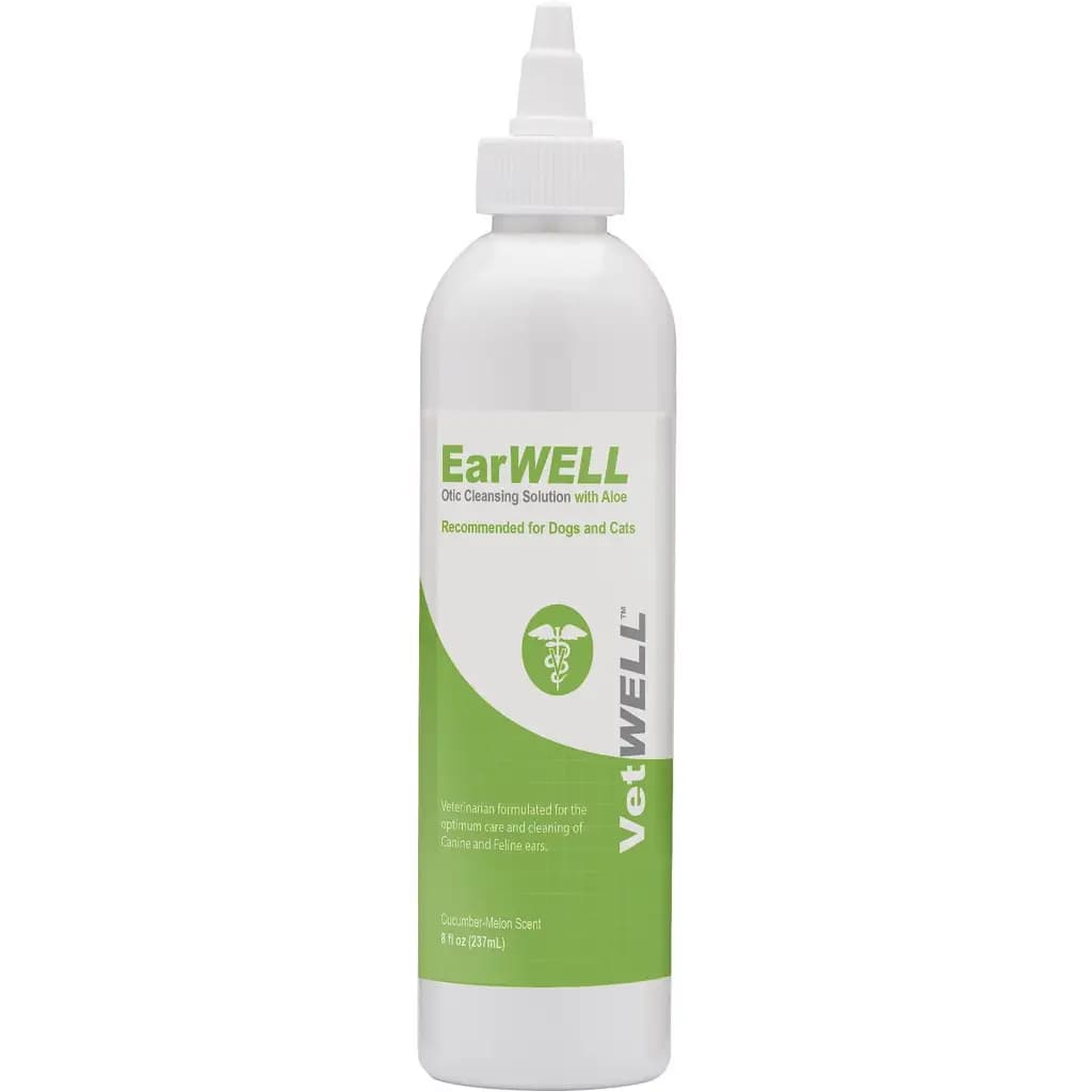 VetWELL EarWELL Otic Cleansing Solution with Aloe Cucumber Melon Scent Dog & Cat Ear Solution, 8-fl oz bottle