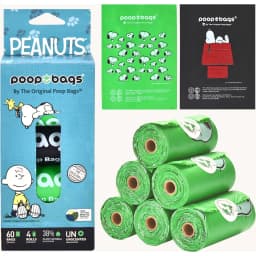 The Original Poop Bags Peanuts USDA Biobased Dog Poop Bags, 60 count, Unscented