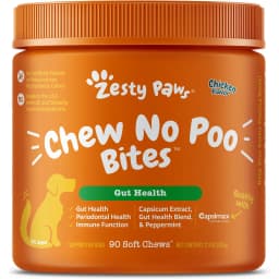 Zesty Paws Chew No Poo Chicken Flavored Soft Chews Coprophagia Stool Eating Deterrent Digestive Supplement for Dogs, 90 count