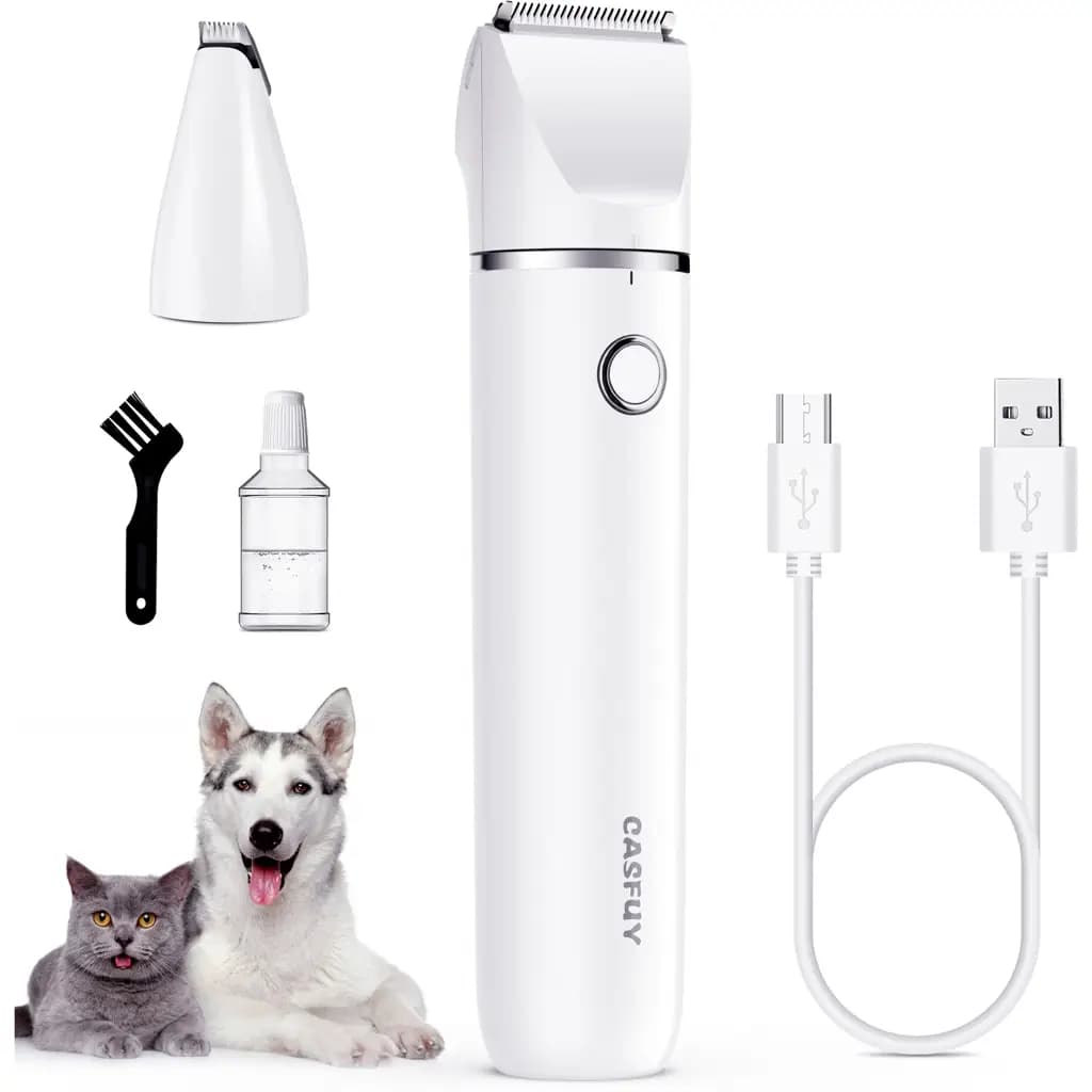 Small Low Noise 2 in 1 Trimming Paw Face Narrow Dog hair Clippers, White