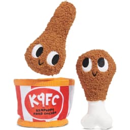 Kenpuppy Fried Chicken 3-in-1 Treat Hiding Squeaky Plush Crinkle Dog Toy