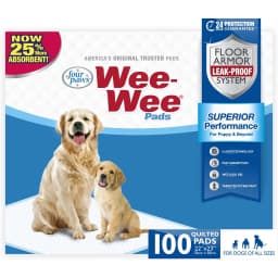 Four Paws Superior Performance Dog Pee Pads, 22 x 22-in, 100 count