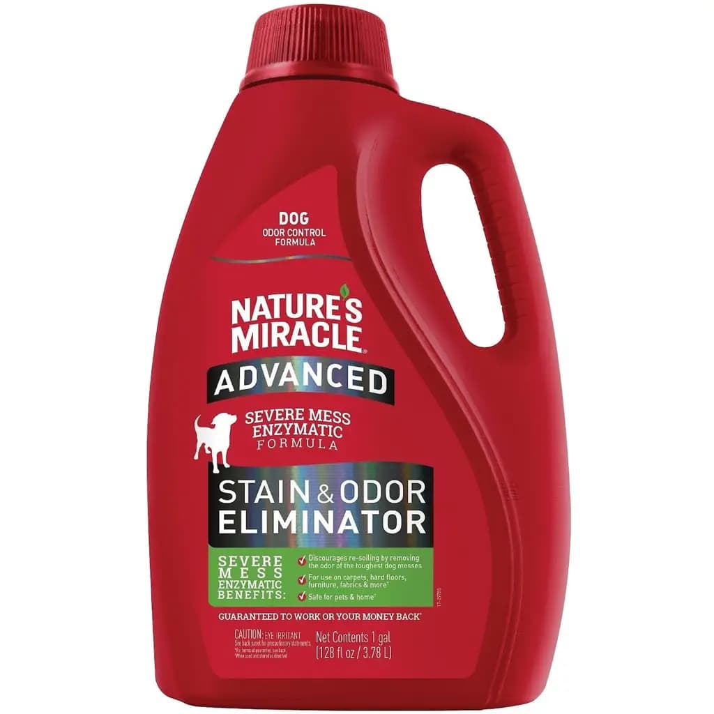Nature's Miracle Enzymatic Formula Advanced Dog Stain & Odor Eliminator, 1-gal bottle, Fresh Scent
