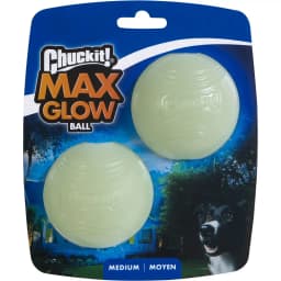 Max Glow Ball Dog Toy, Medium, 2 count
